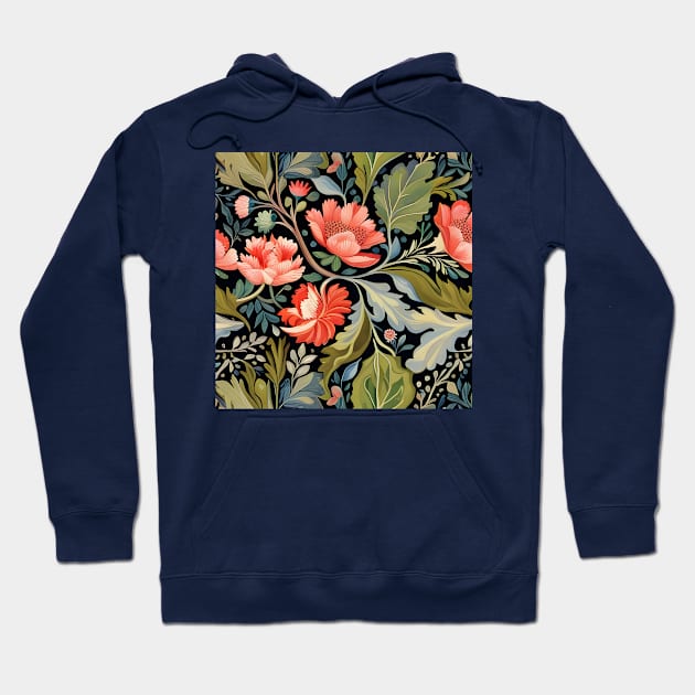 Modern Floral Pattern With Fall Leaves Flowers And Berries Hoodie by LittleBean